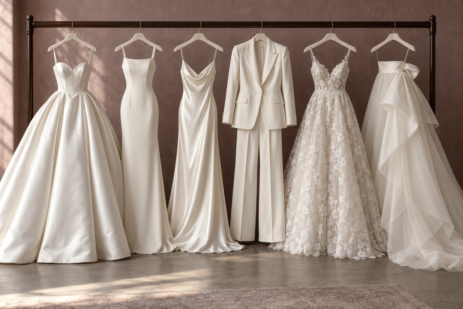 Curated range of bridal silhouettes